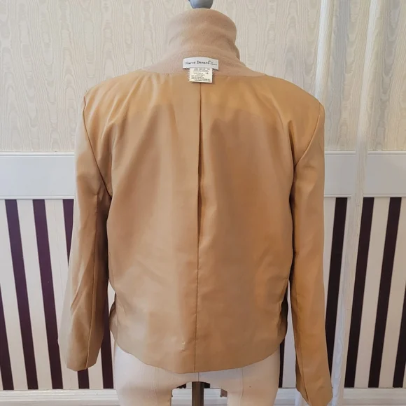 HARVE BERNARD Wool Blend Tan Blazer Jacket Size 10 - Picture 5 of 7